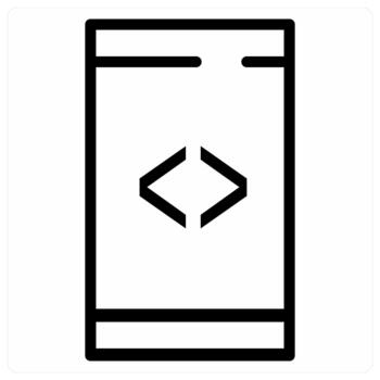 codificación aplicación icono en negro color vector