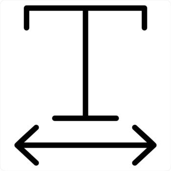 Text Width icon concept in black color vector