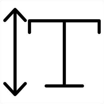Text Height icon concept in black color vector