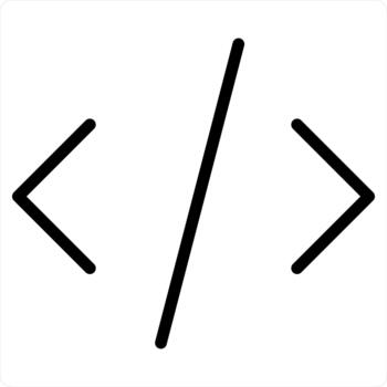 Programming and code in black color vector