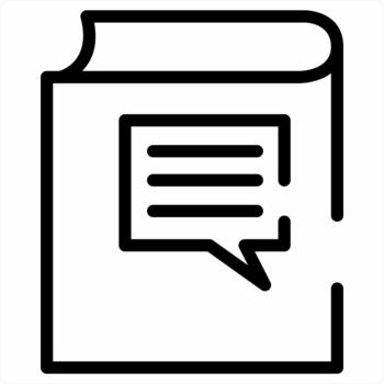 Transcript icon in black color vector
