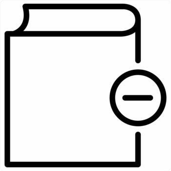 Remove From Library icon concept in black color vector