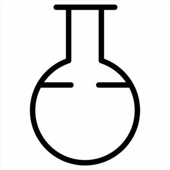 Flask and lab icon concept in black color vector