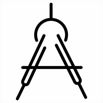 Compass and draw concept in black color vector