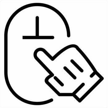 hacer clic icono en negro color vector