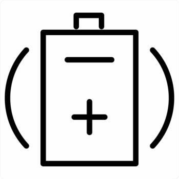 Physics and battery icon concept in black color vector