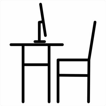 Computer Desk icon concept in black color vector