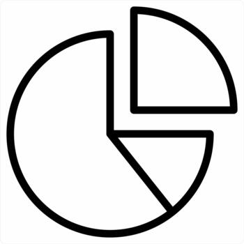 tarta gráfico en negro color vector