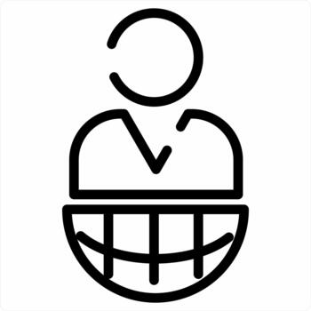 Global Representative icon concept in black color vector