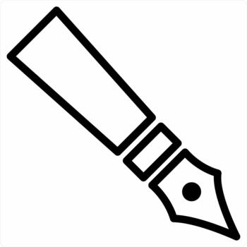 Ink Pen and nib icon concept in black color vector