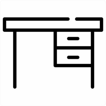 Reception Desk icon concept in black line color vector