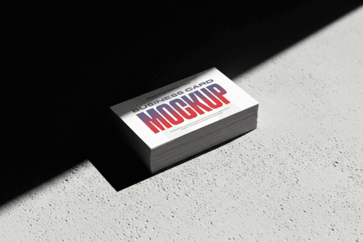 pila di attività commerciale carte modello su strutturato bianca superficie con duro leggero e ombra un' superiore Visualizza di rettangolare carte nel rosso per blu pendenza testo per modello scopo psd