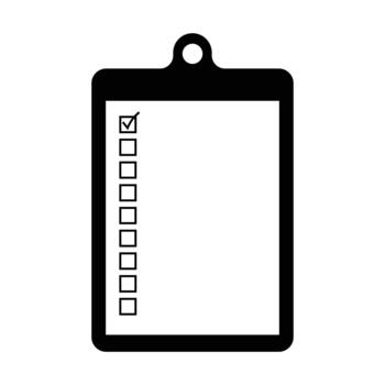 Clipboard checklist icon With vertical tick boxes vector