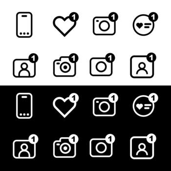 a set of up-to-date icons for social networks and the internet vector