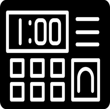 un electrónico Temporizador o hora controlar icono para un seguridad sistema en un militar instalaciones o autodefensa dispositivo. vector