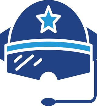 icon of a military headgear with a star emblem emphasizes the concept of command, high-tech equipment, and coordinated ground operations. vector