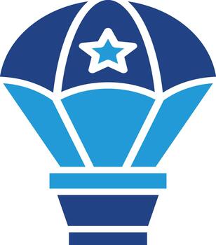 el abierto paracaídas icono despacio descendente enfatiza el concepto de soltar operaciones, seguridad, y especial efectivo despliegue. vector