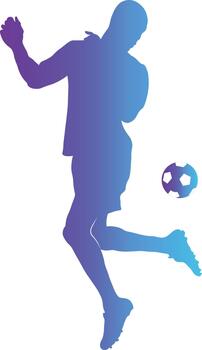 Silhouette of a Soccer Player with Colorful Design. vector