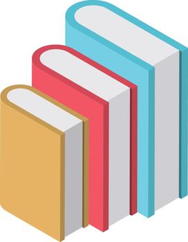 Top View of Three Stacked 3D Books vector