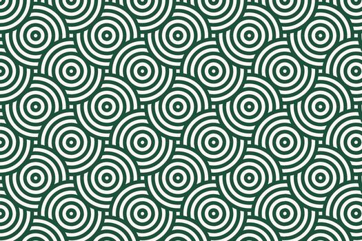 resumen onda efecto modelo con rítmico oscuro verde y blanco concéntrico círculos, Perfecto para contemporáneo antecedentes y texturas vector