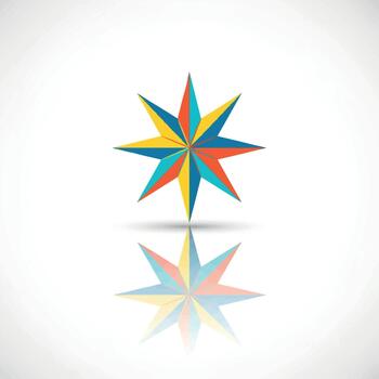 Abstract Star with Reflection - Colorful Geometric Design vector