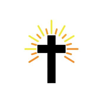 Divine Christian Cross Symbol with Light Rays vector