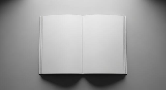 Illuminated blank pages of an open book, a pristine canvas for thoughts, dreams, and narratives, representing potential and the start of a new chapter photo
