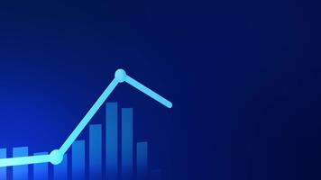 abstrato digital futurista dados análise tecnologia infográfico gráfico do financeiro dentro azul gradiente fundo. moderno inteligente o negócio corporativo, limpar \ limpo branding. video