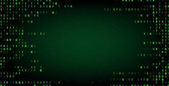 Binary Code Matrix 0, 1 Digital Technology Background vector
