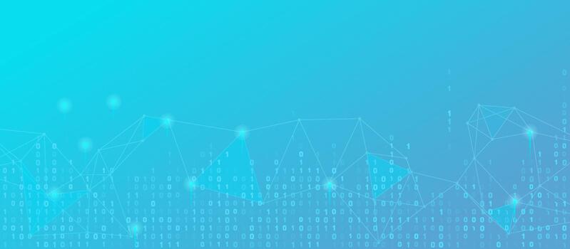 Digital Data Network Futuristic Technology Background with Binary 0s, 1s vector