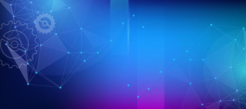 Abstract Blue Technology Background Network Gears Concept vector