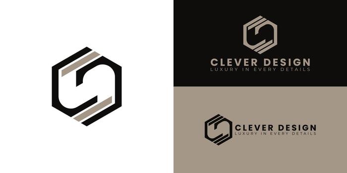 The geometric logo, created with two modern lines within a hexagon, symbolizes staging, structure, and connection. This design conveys professionalism, balance, and a contemporary aesthetic. vector