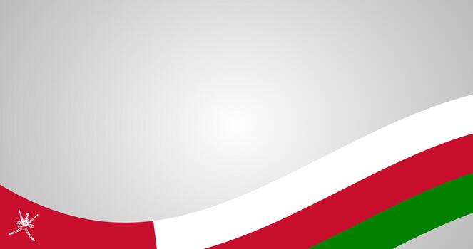 Waving Oman flag on Gradient Background for Copy Space vector