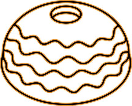 Simple oval bead with wavy line pattern and hole vector