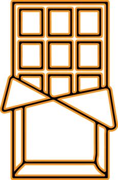 Simple outline of a chocolate bar with wrapper vector