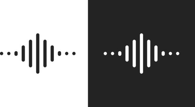 Sound Wave Icon Set. Audio Wave and Music Frequency Symbols for Voice Recording, Audio Mixer Interface and Live Music Broadcast Waveform vector