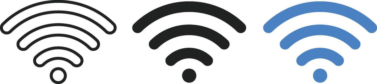 Wifi icono colocar. inalámbrico red símbolo colección para Wifi y Internet señal cobertura, en línea red acceso y conexión íconos vector