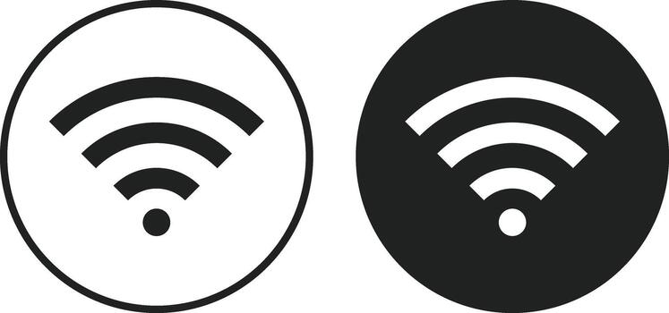 Wifi Icon Set. Wireless Network Symbol Collection for Wi-Fi and Internet Signal Indicators, Digital Connectivity and Online Access Signs vector