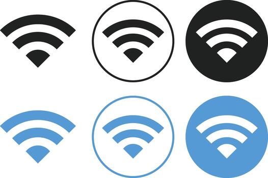 Wifi Icon Set. Wireless Network Symbol Collection for Wi-Fi and Internet Signal Strength, Online Access and Broadband Connection Icon. vector