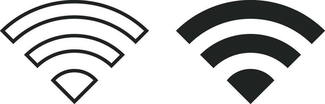 Wifi Icon Set. Wireless Network Symbol Collection for Wi-Fi and Internet Signal Indicators, Digital Connectivity and Online Access Signs. vector