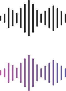 Sound Wave Icon Set. Audio Wave and Music Frequency Symbols for Audio Frequency Analysis, Equalizer Interface and Live Recording Waveform vector