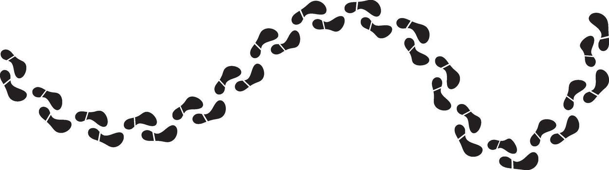 Human Footprints Icon Set. Step Path Foot Prints Symbols for Walking Route, User Journey Flow and Step Progress Mapping Icons vector