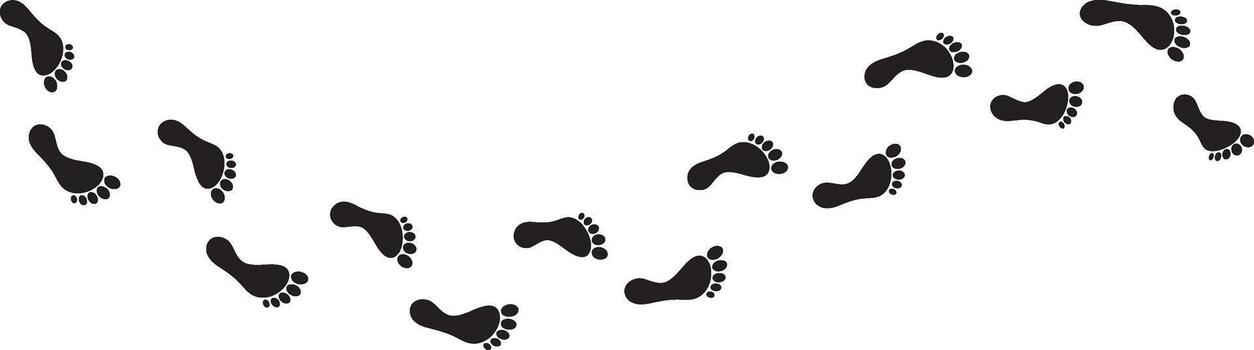 humano huellas icono colocar. paso camino pie huellas dactilares símbolos para movimiento pasos, viaje ruta y usuario viaje Progreso indicador vector