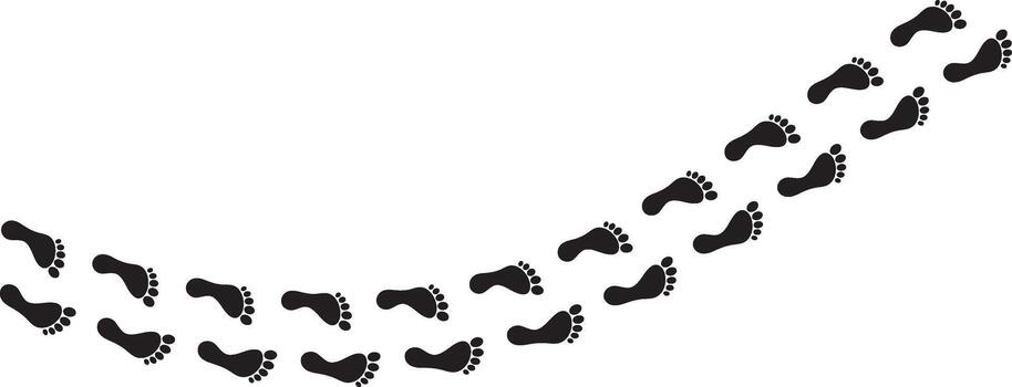 Human footprints icon set. Step Path foot prints symbols. Progress Steps and User Journey foot print. vector