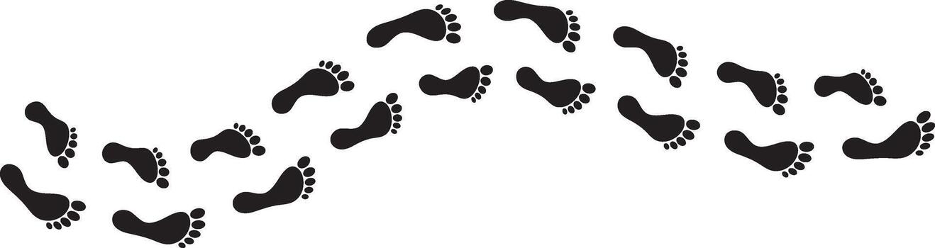 Human footprints icon set. Step Path foot prints symbols. Progress Steps and User Journey foot print vector