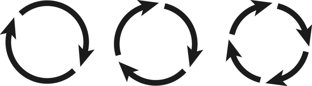 Circle Arrow Set. Circular Arrow Symbol for Refresh, Reload Arrow Icons Collection with System Update and Process Loop Indicator vector