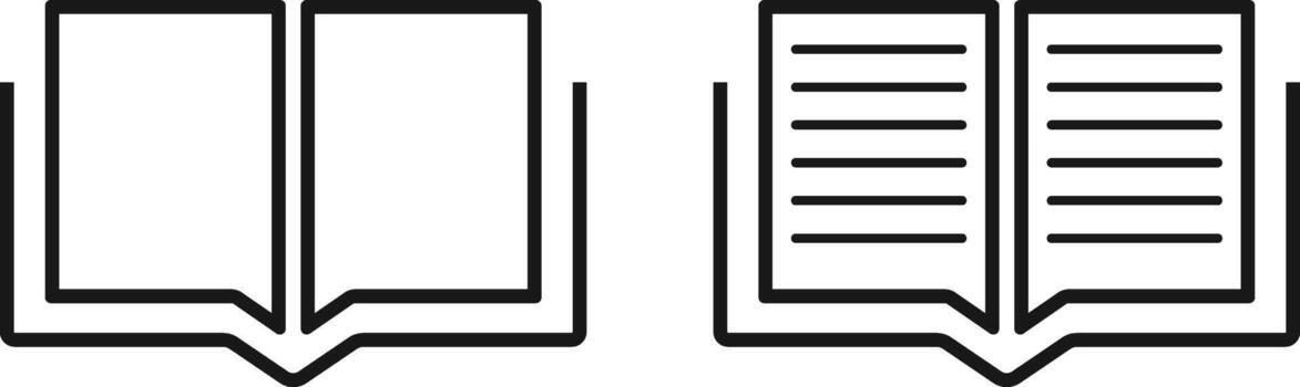 libro icono colocar. educación, lectura, y conocimiento simbolos biblioteca y lector electrónico firmar para académico aprendiendo, digital lectura, y conocimiento colección íconos vector