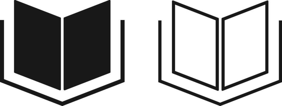 Book Icon Set. Education, Reading, and Knowledge Symbols. Library and E-reader Sign for Online Reading, Knowledge Management, and Academic Reference Icons vector