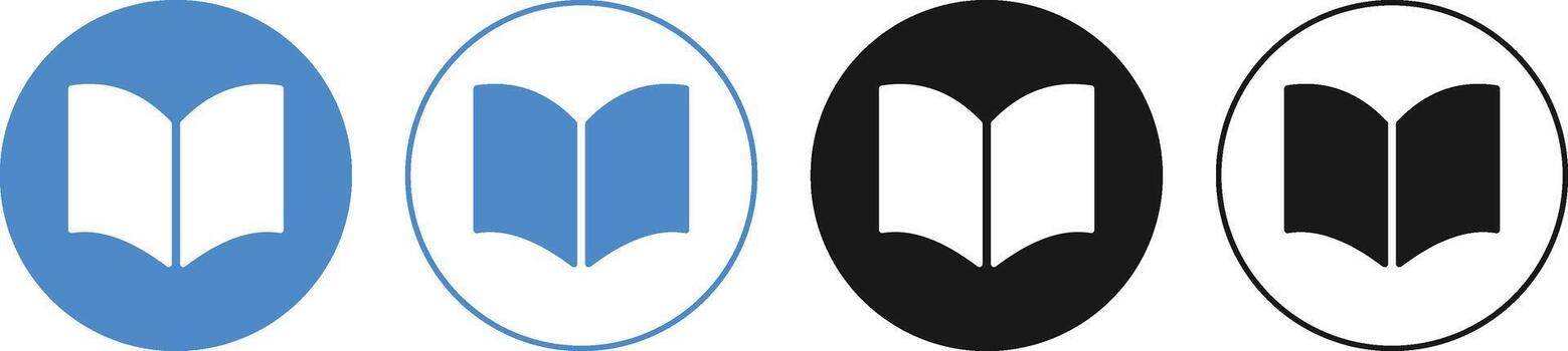 Book Icon Set. Education, Reading, and Knowledge Symbols. Library and E-reader Sign for Digital Libraries, Study Materials, and Knowledge Tracking Icons. vector