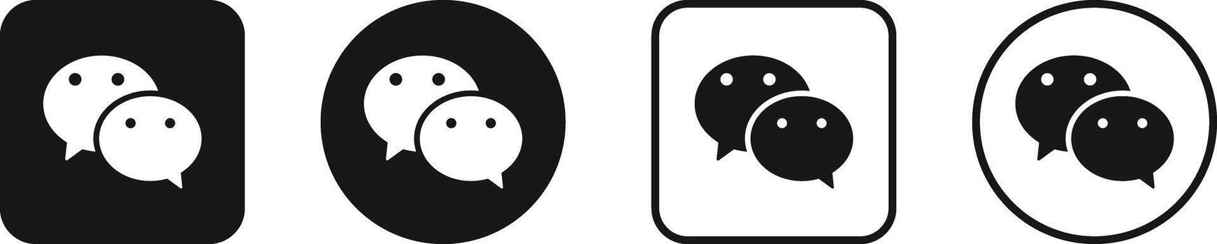 wechat logo icono colocar. mensajería aplicación y social red simbolos instante mensajería y social medios de comunicación colección vector